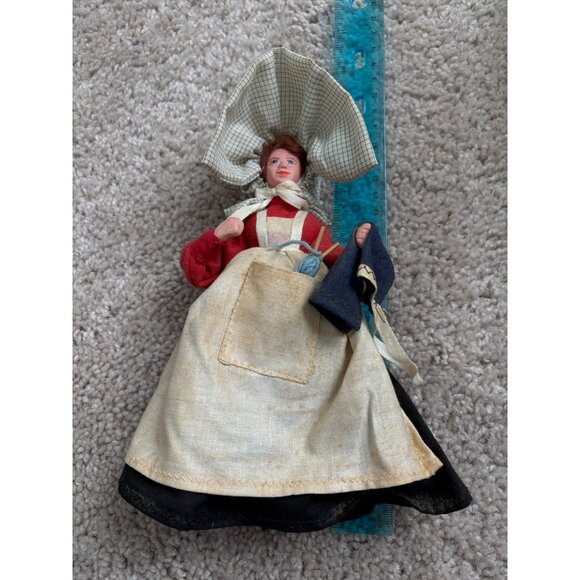 Vintage Cornish Bal Maiden Doll W Bonnet,Apron Shallowpool Handicrafts - Picture 2 of 11
